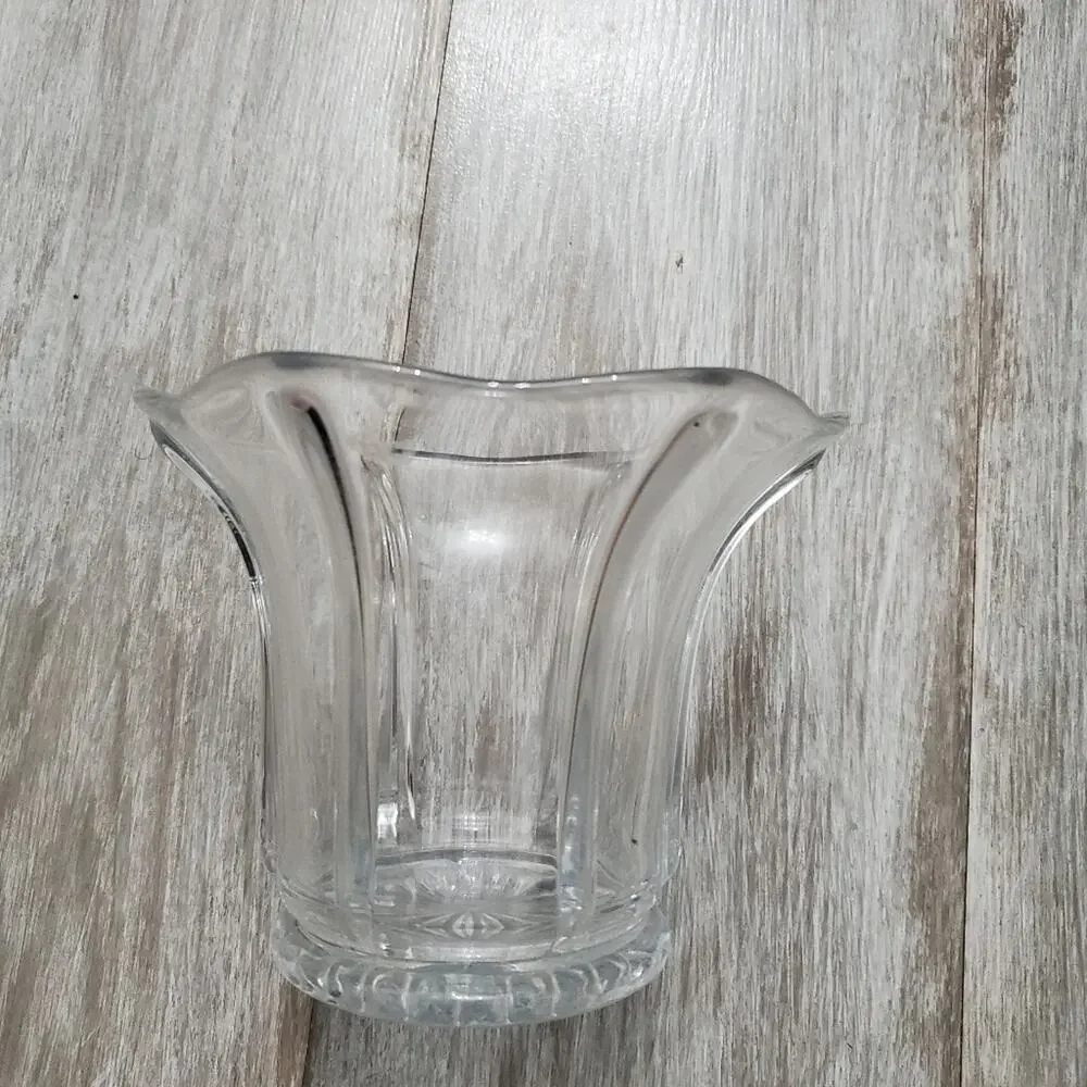 Vintage Clear Glass Flower Vase Candy Jar Decor